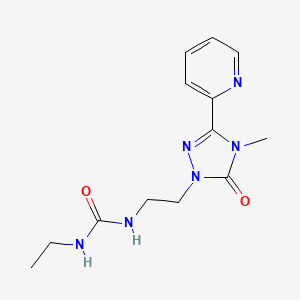 molecular formula C13H18N6O2 B2520097 1-ethyl-3-(2-(4-methyl-5-oxo-3-(pyridin-2-yl)-4,5-dihydro-1H-1,2,4-triazol-1-yl)ethyl)urea CAS No. 1211375-20-0