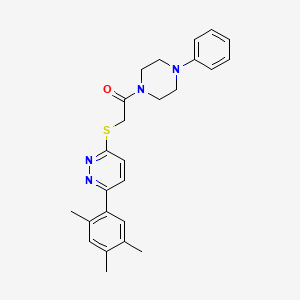 1-(4-Phenylpiperazin-1-yl)-2-((6-(2,4,5-trimethylphenyl)pyridazin-3-yl)thio)ethanone