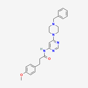 N-[6-(4-benzylpiperazin-1-yl)pyrimidin-4-yl]-3-(4-methoxyphenyl)propanamide
