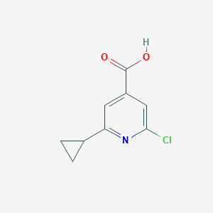 molecular formula C9H8ClNO2 B2520117 2-Chloro-6-cyclopropylpyridine-4-carboxylic acid CAS No. 1518073-36-3
