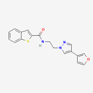 molecular formula C18H15N3O2S B2520123 N-(2-(4-(呋喃-3-基)-1H-吡唑-1-基)乙基)苯并[b]噻吩-2-甲酰胺 CAS No. 2034376-70-8