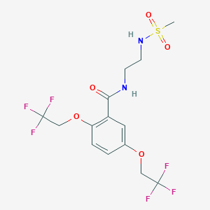 molecular formula C14H16F6N2O5S B2520124 N-[2-[[methylsulfonyl]amino]ethyl]-2,5-bis[2,2,2-trifluoroethoxy]benzenecarboxamide CAS No. 338404-58-3