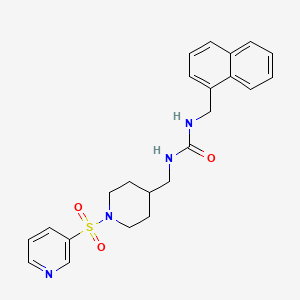 molecular formula C23H26N4O3S B2520126 1-(Naphthalen-1-ylmethyl)-3-((1-(pyridin-3-ylsulfonyl)piperidin-4-yl)methyl)urea CAS No. 1428359-38-9