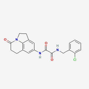 molecular formula C20H18ClN3O3 B2520133 N1-(2-chlorobenzyl)-N2-(4-oxo-2,4,5,6-tetrahydro-1H-pyrrolo[3,2,1-ij]quinolin-8-yl)oxalamide CAS No. 898419-09-5