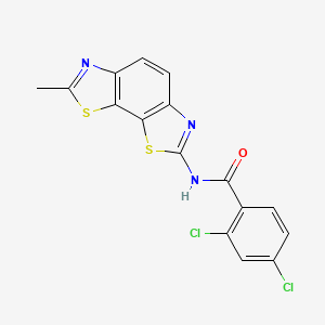 molecular formula C16H9Cl2N3OS2 B2520140 2,4-二氯-N-(7-甲基[1,3]噻唑并[4,5-g][1,3]苯并噻唑-2-基)苯甲酰胺 CAS No. 391218-02-3