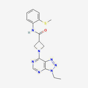 molecular formula C17H19N7OS B2520144 1-(3-乙基-3H-[1,2,3]三唑并[4,5-d]嘧啶-7-基)-N-(2-(甲硫基)苯基)氮杂环丁烷-3-甲酰胺 CAS No. 1448026-69-4