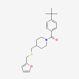 molecular formula C22H29NO2S B2520145 (4-(Tert-butyl)phenyl)(4-(((furan-2-ylmethyl)thio)methyl)piperidin-1-yl)methanone CAS No. 1396857-55-8