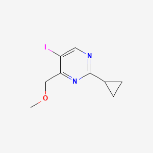 molecular formula C9H11IN2O B2520150 2-环丙基-5-碘-4-(甲氧基甲基)嘧啶 CAS No. 2173999-86-3