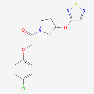molecular formula C14H14ClN3O3S B2520152 2-(4-Chlorophenoxy)-1-[3-(1,2,5-thiadiazol-3-yloxy)pyrrolidin-1-yl]ethan-1-one CAS No. 2097860-60-9