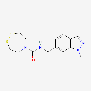 molecular formula C14H18N4OS2 B2520153 N-[(1-Methylindazol-6-yl)methyl]-1,2,5-dithiazepane-5-carboxamide CAS No. 2249468-34-4