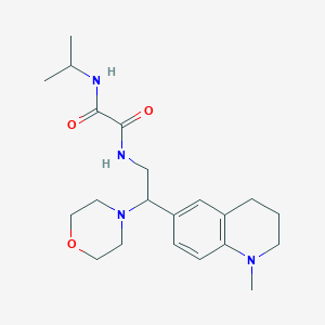 molecular formula C21H32N4O3 B2520159 N1-isopropyl-N2-(2-(1-methyl-1,2,3,4-tetrahydroquinolin-6-yl)-2-morpholinoethyl)oxalamide CAS No. 921924-90-5