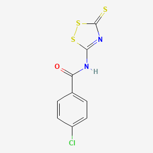 4-chloro-N-(3-thioxo-3H-1,2,4-dithiazol-5-yl)benzenecarboxamide