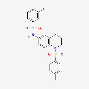 molecular formula C22H21FN2O4S2 B2520168 3-fluoro-N-(1-tosyl-1,2,3,4-tetrahydroquinolin-6-yl)benzenesulfonamide CAS No. 932503-19-0