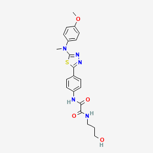 N1-(3-hydroxypropyl)-N2-(4-(5-((4-methoxyphenyl)(methyl)amino)-1,3,4-thiadiazol-2-yl)phenyl)oxalamide