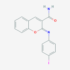 molecular formula C16H11IN2O2 B2520173 (2Z)-2-[(4-iodophenyl)imino]-2H-chromene-3-carboxamide CAS No. 314048-23-2