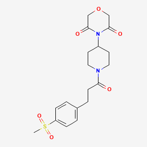molecular formula C19H24N2O6S B2520174 4-(1-(3-(4-(Methylsulfonyl)phenyl)propanoyl)piperidin-4-yl)morpholine-3,5-dione CAS No. 2034467-29-1