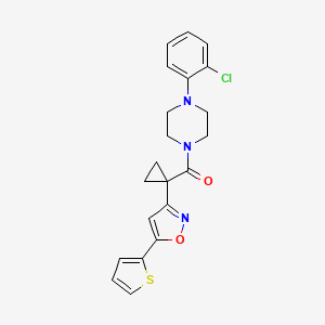 (4-(2-Chlorophenyl)piperazin-1-yl)(1-(5-(thiophen-2-yl)isoxazol-3-yl)cyclopropyl)methanone