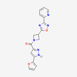 (3-(furan-2-yl)-1H-pyrazol-5-yl)(3-(3-(pyridin-2-yl)-1,2,4-oxadiazol-5-yl)azetidin-1-yl)methanone