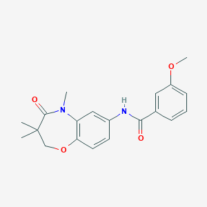 molecular formula C20H22N2O4 B2520181 3-methoxy-N-(3,3,5-trimethyl-4-oxo-2,3,4,5-tetrahydrobenzo[b][1,4]oxazepin-7-yl)benzamide CAS No. 921586-80-3