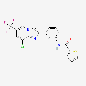 molecular formula C19H11ClF3N3OS B2520191 N-{3-[8-chloro-6-(trifluoromethyl)imidazo[1,2-a]pyridin-2-yl]phenyl}-2-thiophenecarboxamide CAS No. 2061725-70-8
