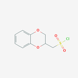 molecular formula C9H9ClO4S B2520196 (2,3-Dihydro-1,4-benzodioxin-2-yl)methanesulfonyl chloride CAS No. 1018520-20-1
