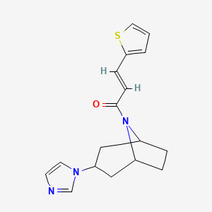 molecular formula C17H19N3OS B2520207 (E)-1-((1R,5S)-3-(1H-imidazol-1-yl)-8-azabicyclo[3.2.1]octan-8-yl)-3-(thiophen-2-yl)prop-2-en-1-one CAS No. 2321332-44-7