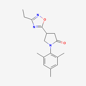 molecular formula C17H21N3O2 B2520208 4-(3-Ethyl-1,2,4-oxadiazol-5-yl)-1-mesitylpyrrolidin-2-one CAS No. 1171753-88-0