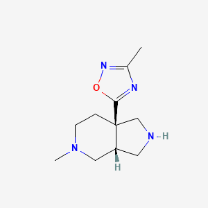 molecular formula C11H18N4O B2520210 5-[(3Ar,7aR)-5-甲基-2,3,3a,4,6,7-六氢-1H-吡咯并[3,4-c]吡啶-7a-基]-3-甲基-1,2,4-恶二唑 CAS No. 2137581-10-1