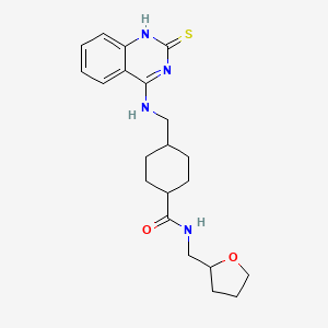 molecular formula C21H28N4O2S B2520212 N-((四氢呋喃-2-基)甲基)-4-(((2-硫代-1,2-二氢喹唑啉-4-基)氨基)甲基)环己烷甲酰胺 CAS No. 689266-00-0