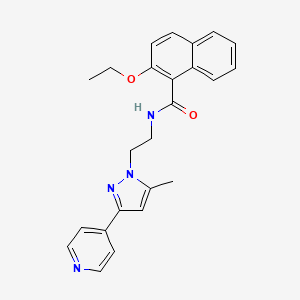 molecular formula C24H24N4O2 B2520219 2-ethoxy-N-(2-(5-methyl-3-(pyridin-4-yl)-1H-pyrazol-1-yl)ethyl)-1-naphthamide CAS No. 2034622-19-8