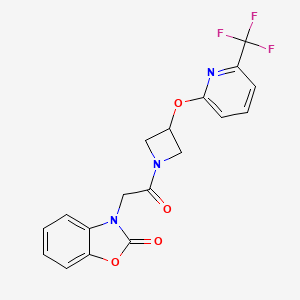 3-(2-oxo-2-(3-((6-(trifluoromethyl)pyridin-2-yl)oxy)azetidin-1-yl)ethyl)benzo[d]oxazol-2(3H)-one