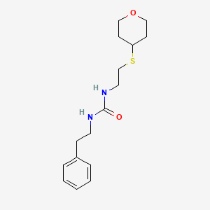 1-phenethyl-3-(2-((tetrahydro-2H-pyran-4-yl)thio)ethyl)urea