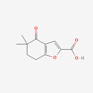 molecular formula C11H12O4 B2520235 5,5-Dimethyl-4-oxo-6,7-dihydro-1-benzofuran-2-carbonsäure CAS No. 2361644-65-5