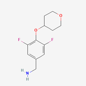 molecular formula C12H15F2NO2 B2520237 [3,5-Difluoro-4-(oxan-4-yloxy)phenyl]methanamine CAS No. 1393330-71-6