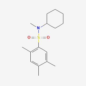 molecular formula C16H25NO2S B2520238 N-cyclohexyl-N,2,4,5-tetramethylbenzenesulfonamide CAS No. 496013-86-6