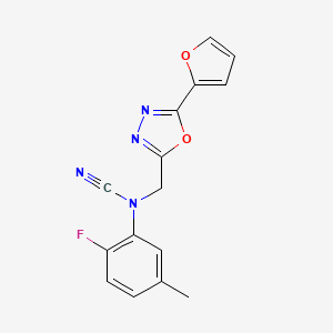 (2-Fluoro-5-methylphenyl)-[[5-(furan-2-yl)-1,3,4-oxadiazol-2-yl]methyl]cyanamide