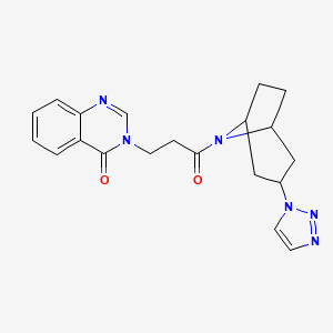 molecular formula C20H22N6O2 B2520244 3-{3-oxo-3-[3-(1H-1,2,3-triazol-1-yl)-8-azabicyclo[3.2.1]octan-8-yl]propyl}-3,4-dihydroquinazolin-4-one CAS No. 2191216-36-9