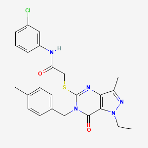 molecular formula C24H24ClN5O2S B2520250 N-(3-chlorophenyl)-2-((1-ethyl-3-methyl-6-(4-methylbenzyl)-7-oxo-6,7-dihydro-1H-pyrazolo[4,3-d]pyrimidin-5-yl)thio)acetamide CAS No. 1359217-62-1