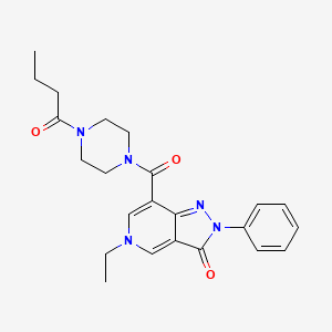 molecular formula C23H27N5O3 B2520252 7-(4-ブタノイルピペラジン-1-カルボニル)-5-エチル-2-フェニル-2H,3H,5H-ピラゾロ[4,3-c]ピリジン-3-オン CAS No. 1040673-07-1