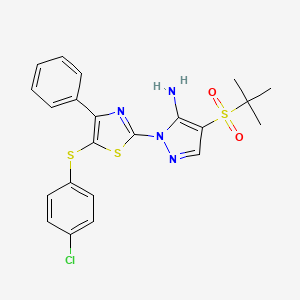 4-(tert-butylsulfonyl)-1-{5-[(4-chlorophenyl)sulfanyl]-4-phenyl-1,3-thiazol-2-yl}-1H-pyrazol-5-ylamine