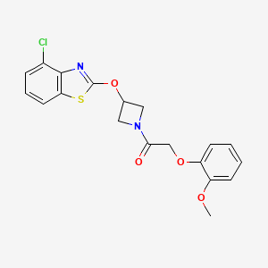 molecular formula C19H17ClN2O4S B2520261 1-(3-((4-Chlorobenzo[d]thiazol-2-yl)oxy)azetidin-1-yl)-2-(2-methoxyphenoxy)ethanone CAS No. 1396584-14-7