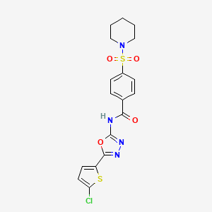 N-(5-(5-chlorothiophen-2-yl)-1,3,4-oxadiazol-2-yl)-4-(piperidin-1-ylsulfonyl)benzamide