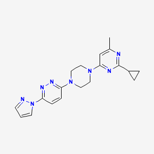 2-Cyclopropyl-4-methyl-6-[4-(6-pyrazol-1-ylpyridazin-3-yl)piperazin-1-yl]pyrimidine