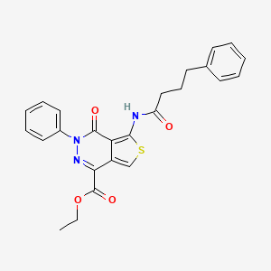 Ethyl 4-oxo-3-phenyl-5-(4-phenylbutanoylamino)thieno[3,4-d]pyridazine-1-carboxylate