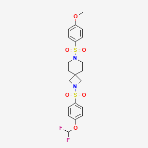 molecular formula C21H24F2N2O6S2 B2520281 2-[4-(Difluoromethoxy)phenyl]sulfonyl-7-(4-methoxyphenyl)sulfonyl-2,7-diazaspiro[3.5]nonane CAS No. 1809829-36-4