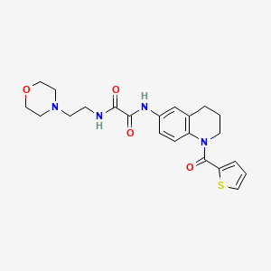 molecular formula C22H26N4O4S B2520290 N1-(2-morpholinoethyl)-N2-(1-(thiophene-2-carbonyl)-1,2,3,4-tetrahydroquinolin-6-yl)oxalamide CAS No. 899983-32-5