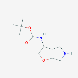 molecular formula C11H20N2O3 B2520297 3-(Boc-amino)-hexahydro-2H-furo[2,3-C]pyrrole CAS No. 479090-77-2