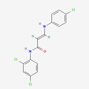 molecular formula C15H11Cl3N2O B2520299 3-(4-chloroanilino)-N-(2,4-dichlorophenyl)acrylamide CAS No. 241132-35-4