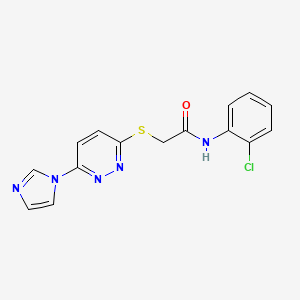 molecular formula C15H12ClN5OS B2520301 2-((6-(1H-imidazol-1-yl)pyridazin-3-yl)thio)-N-(2-chlorophenyl)acetamide CAS No. 1351588-80-1