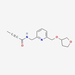 molecular formula C15H18N2O3 B2520305 N-[[6-(Oxolan-3-yloxymethyl)pyridin-2-yl]methyl]but-2-ynamide CAS No. 2411200-42-3